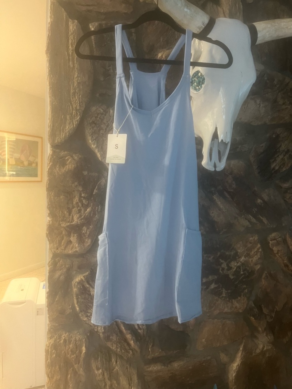 Light Blue Women's Sleep Tank and Shorts Set - Casual Lounge Pajama - Picture 4 of 6